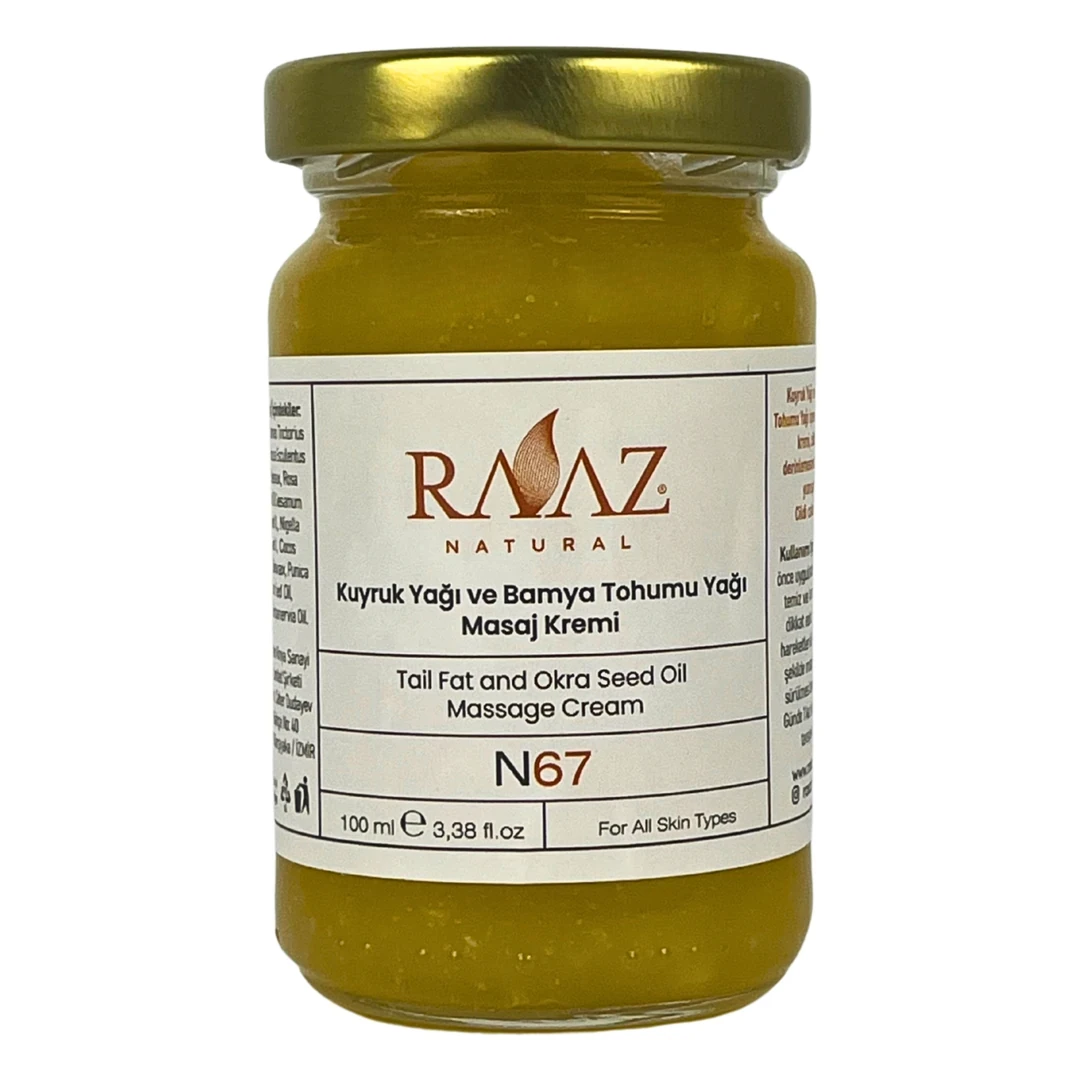 Kuyruk Yağı Ve Bamya Tohumu Yağı Bitkisel Masaj Kremi 100 ml